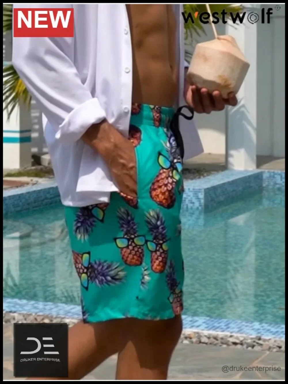 Quick Dry Swim Trunks with Pockets Mesh Lining Board Shorts